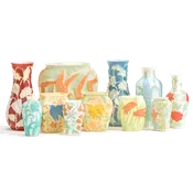 #16817 - Art Deco Grouping of 11 Consolidated Phoenix Glass Vases