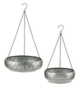 Galvanized Hanging Planter, Set of 2, Large (hard liner included)