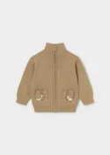 Baby Boy Knit Zip-Up Sweater with Puppy Pockets