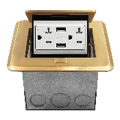 1-Gang Pop-Up Floor/Counter Top Box | 20A Decorator Receptacle With 4A Dual USB-A Charger | Tamper Resistant | Enerlites 961248-C/S-USB