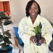 Moon Applique Long Terry Loop Bathrobe