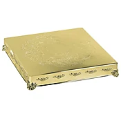 18" square Claire gold cake stand
