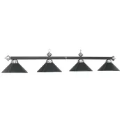 4 Shade Black Leather Pool Table Light