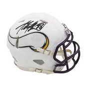 Adrian Peterson Signed Vikings Flat White Mini Helmet Authentic
