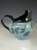 Big Blue Pitcher with Bleeding Heart — Suzanne Crane Fine Stoneware