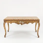 18th Century French Louis XV Giltwood Marble Top Table