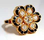 1.05ct Vintage Cluster natural diamonds ring 14kt Old Miner 10706**