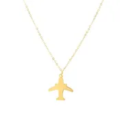 14K Gold Airplane Charm Necklace