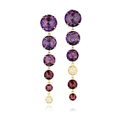 After Dark Amethyst Asymmetrical Earrings