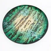 11" Green Enameled Tray