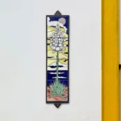 6"x24" Retro Yucca at Night Tile Mural - Framed