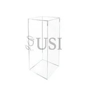 Acrylic Display Column Pedestal w Lid Opening, 24x10in, Clear