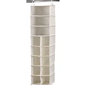 Household Essentials 3 Shelf 10 Pocket Canvas Organizer-Natural 12" x 12" x 45.5"