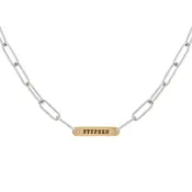 5.2mm Silver & Gold Name Flat Bar Chain