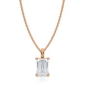1 1/2 Carat Emerald Lab Grown Diamond Solitaire Pendant