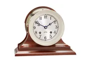 4 1/2" Ship's Bell Clock Nickel, Traditional Base