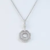 18kt White Gold Octagon Pendant with 0.51ct tw Round Diamonds