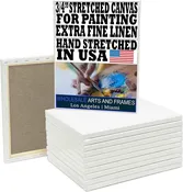 16x16 Linen Stretched Canvas for Painting,Bulk Pack of 5 Value Pack,0.75" Deep Artist Canvas Panels,Extra Fine Grain Portrait 14oz Quadruple Primed, Gallery Wrapped,Acid Free Professional Heavy Duty Canvas Boards,Wholesale Studio School Art Supplies