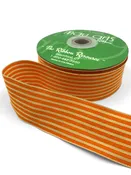 1.5" Classic Orange & Oatmeal Striped Grosgrain Ribbon