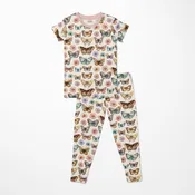 2 Piece Pajama Set (Short Sleeve) - Botanical Butterflies