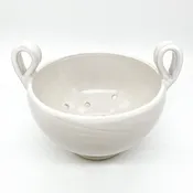 Berry Strainer - White Glaze