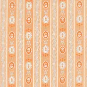 Agatha Road - Wallpaper Stripes -  Pumpkin - orange floral stripe on cream