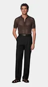 Mid Brown Crochet Polo