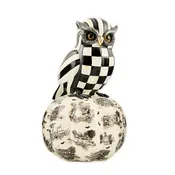 Courtly Owl On Toile Pumpkin