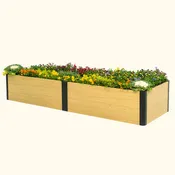 16″ Tall Woodgrain 2′ x 8′ Metal Raised Garden Bed