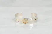 Waves of Grain Montana Agate Silver + Gold Bracelet | Ari O Jewelry