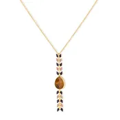 14K Gold Wheat Necklace - Tiger's Eye