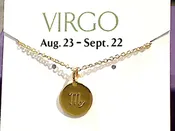 16" - 18" Gold Plated Sterling Virgo Zodiac Necklace