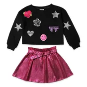 MIA New York Icon Sweatshirt & Moto Skirt Set 7-12 ~ Black/Pink