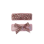 2 Pack Clip Set: Snap Clip and Bow - Light Pink