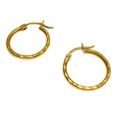 10K Medium Hammered Hoops