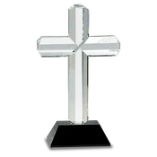 Crystal Cross with Black Base