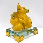2025 Chinese Zodiac Rat Year Golden Resin Collectible Figurines Table Decor Statue Small