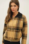 Be Cool Plaid Sweater Jacket