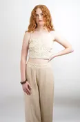 Beige Rope Trim Top