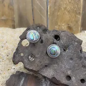 Abalone Solitaire Post Earrings