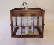 Peterson Ceiling Lamp, Antique Copper Finish, Handmade in USA.