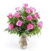 1 Dozen Lavender Roses Arranged-Long Stemmed