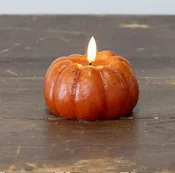 3-Inch Orange 3D Flame Short Pumpkin Candle