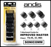 Andis Clipper Attachment Combs 7pc set #01380