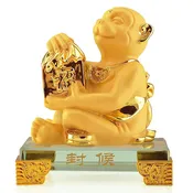 2026 Chinese Zodiac Monkey Year Golden Resin Collectible Figurines Table Decor Statue Small