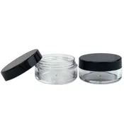 10 ml Clear Plastic Jar w/ Black Cap