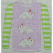 3 White Bunnies on Lavender
