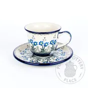 7oz Cup & Saucer - Blue Forget me Not