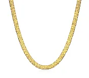 FALLON HAILEY HERRINGBONE CHAIN NECKLACE, SHORT - GOLD