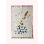Champagne Tower Linen Tea Towel — Miller Lane Mercantile